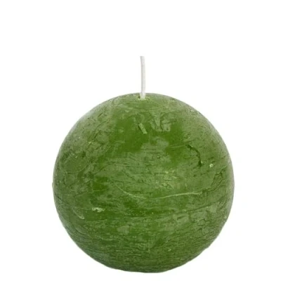 Afbeelding van Spaas Rustieke bolkaars 80 mm olijf groen 6ST