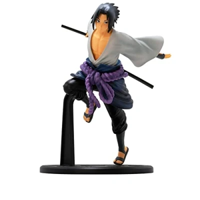Afbeelding van Naruto Shippuden actiefiguur Sasuke 1:10 schaal bedrukt, van PVC, in geschenkverpakking.