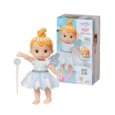 Afbeelding van BABY born Verhalenboek Fee Ice 18cm sprookjes pop met fladderende vleugels Bevat een pop, toverstok, standaard, achtergrond en platenboek Geschikt voor kinderen van 3+ 831816