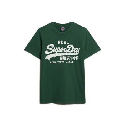 Afbeelding van Superdry Vintage LOGO Graphic Tshirt print, Heren, Maat: Large, Enamel green