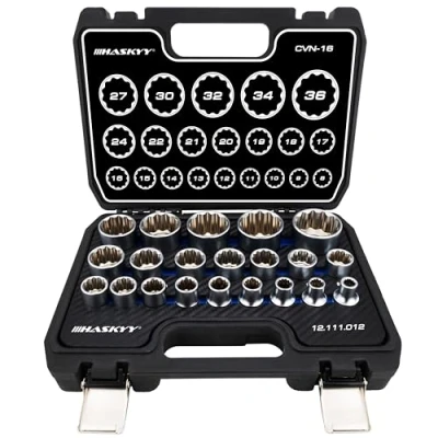 Afbeelding van HASKYY® Meertand Notenkastje dopsleutel 8 36 mm set