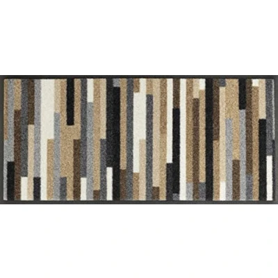 Afbeelding van wash+dry Deurmat, Mikado Stripes nature 35x75cm, binnen, wasbaar, kleurrijk