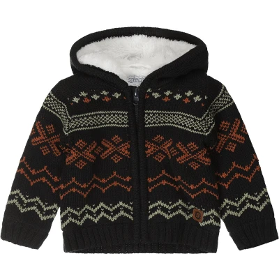 Afbeelding van Dirkje vest met all over print antraciet/bruin