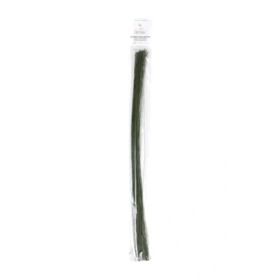 Afbeelding van Bloemendraad met papierommanteling, donkergroen, 20 gauge/50 stuks. 38 cm lengte.