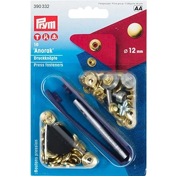 Afbeelding van Prym Anorak Naaivrijedrukknopen 12mm Goud
