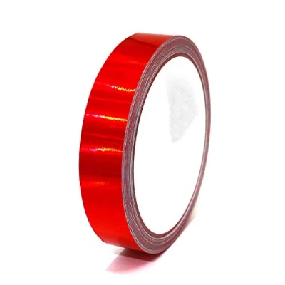 Afbeelding van 10 meter Hologram decoratieve Strips Crafting meubels auto motorfiets modelbouw Deco zelfklevende DIY waterdicht (15mm breedte, Rood)