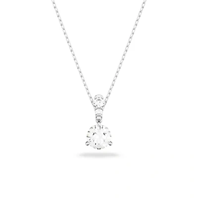 Afbeelding van Swarovski Solitaire hanger, Ronde slijpvorm, Wit, Rodium toplaag