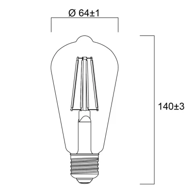 Afbeelding van Sylvania E27 filament LED ST64 4W 2.700K 840 lm