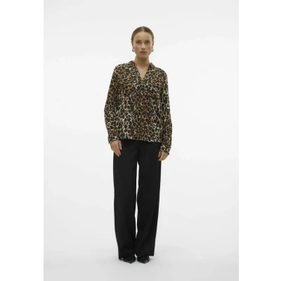 Afbeelding van Vero Moda Vmbumpy Overhemdblouse, Dames, Maat: XS, Tan