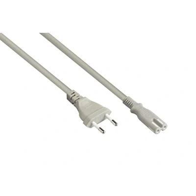 Afbeelding van C7 (recht) CEE 7/16 stroomkabel 2x 0,75mm / grijs 5 meter