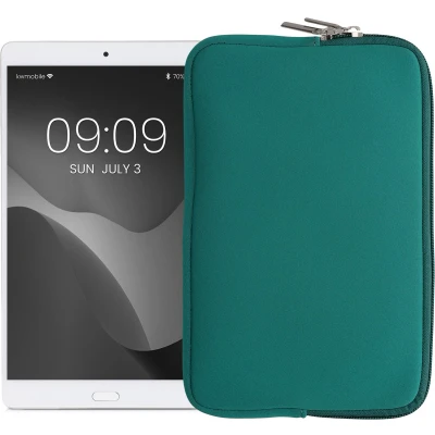 Afbeelding van kwmobile universele Tablet hoes Stevige stijlvolle voor tablets Neopreen sleeve Compatibel met 8&quot; 8,4&quot; petrol