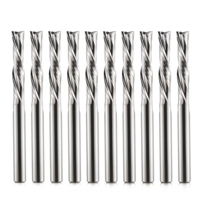 Afbeelding van EU_HOZLY Spiraalfrees bits 2 fluiten Down Cut 1/8 inch snijdiameter, schacht 17 mm (0,669 inch) snijlengte volledig hardmetalen CNC schachtfrees voor houtsnijgravure 10 stuks