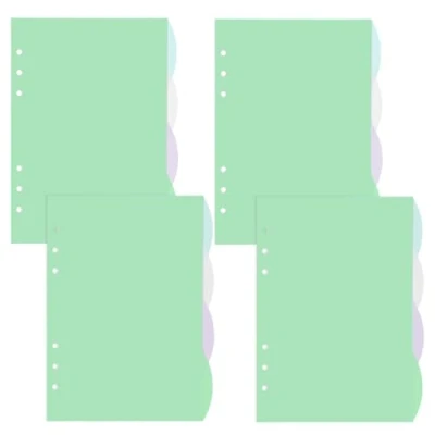 Afbeelding van DY.2ten Map tabbladen A5 6 gaten 16 vellen/4 sets kunststof tabbladen, gekleurde indexverdelers voor ringband, planner, notitieboek