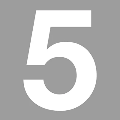 Afbeelding van iSecur Cijferstickers nr. 5 in wit, hoogte 10 cm, zelfklevend huisnummer, cijfer om op te plakken voor buiten, brievenbus, deur, weerbestendig, kfz_674_5