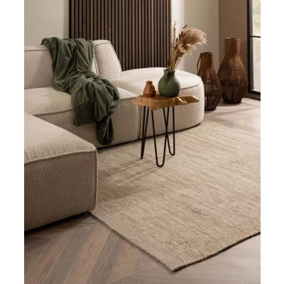 Afbeelding van Wollen Vloerkleed Vierkant Ulstein Naturel 200x200 Cm
