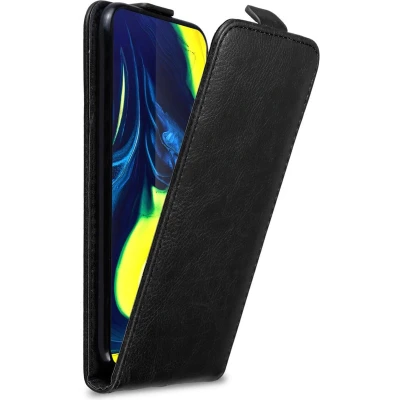 Afbeelding van Cadorabo Hoesje geschikt voor Samsung Galaxy A80 / A90 4G in ZWARTE NACHT Beschermhoes flip design Case Cover met magnetische sluiting