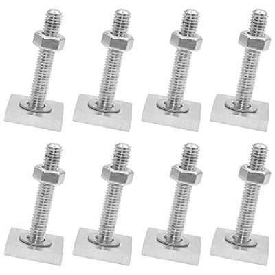 Afbeelding van Pamtns Bouten van roestvrij staal, 8 stuks, M6 T sleuf, schroef, groeftang, bevestiging, gereedschap, bouten, schroeven, adapter, track, dakkoffer, rail, tang,