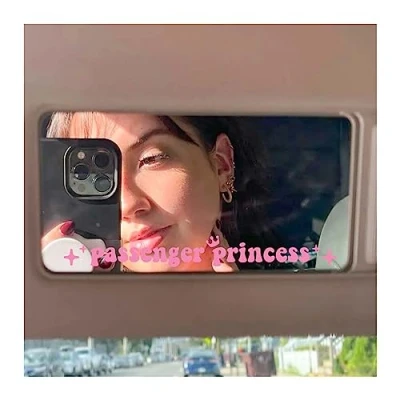 Afbeelding van Passenger Princess Car Accessories, 4 Pack Vinyl Stickers, Rose Heart Star Crown Cute Stickers and Decals, Fun Decor for Truck Window Mirror (Roze)