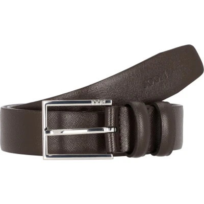 Afbeelding van JOOP! Leren Riem Elegant Coll. Belt 3,5 CM W90 D`Brown Donkerbruin