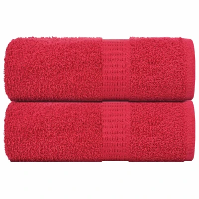 Afbeelding van vidaXL Gastendoekjes 2 st 30x50 cm 360 g/m² 100% katoen rood