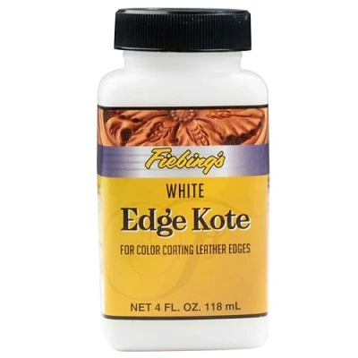 Afbeelding van Fiebing&#039;s Edge Kote 4 Fl Oz Wit voor het kleuren van lederen randen op portemonnees, tassen, schoenen, holsters, portefeuilles, enz
