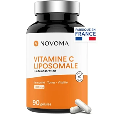 Afbeelding van NOVOMA Liposomale vitamine C 1000 mg, maximale assimilatie, 90 plantaardige capsules, 100% Quali® C, immuunsysteem en natuurlijke energie, 1 maand kuur, gemaakt in Frankrijk