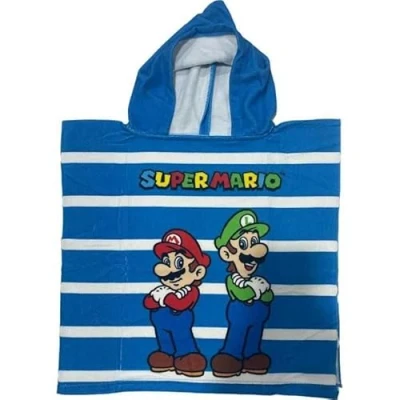 Afbeelding van Super Mario badponcho 100 x 50 cm. Bros poncho handdoek sneldrogend