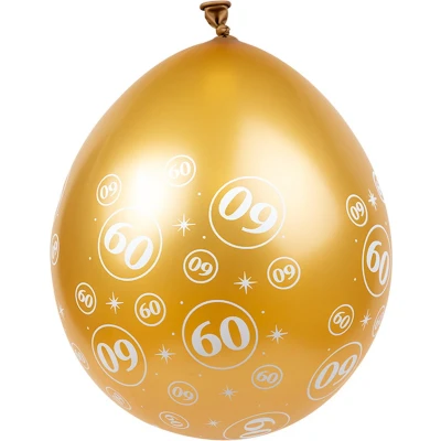 Afbeelding van Ballonnen 60 jaar Getrouwd Goud 30 cm per 6 stuks