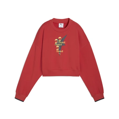 Afbeelding van Puma ROAD TO Unity Oversizedcrewneck MIT Grafik Sweater, Dames, Maat: XL, Red fire