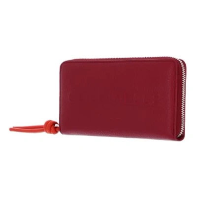 Afbeelding van COCCINELLE Leren Portemonnee Metallic Soft Wallet Grained Leather Sangria / Gazpacho (rood)paars