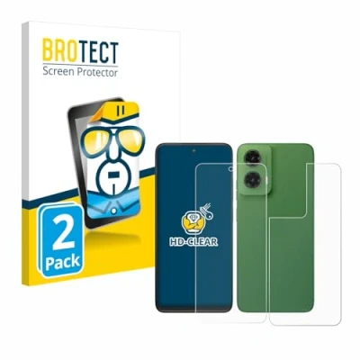 Afbeelding van BROTECT Screenprotector voor Motorola Moto G35 (Voor+Achter) Folie Beschermfolie transparant (2 Stuks)