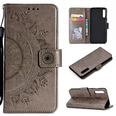 Afbeelding van CoverKingz Mobiele Telefoon Case voor Samsung Galaxy A50 Telefoonhoesje met Kaartsleuf Cover Inklapbare beschermhoes in Mandala Grijs