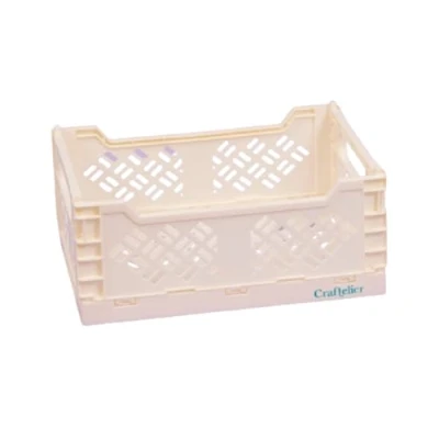 Afbeelding van Craftelier Opbergdoos voor scrapbooking en knutselwerk, inklapbaar stapelbaar, groot formaat, open doos, 24,5 x 18 10,8 cm, wit
