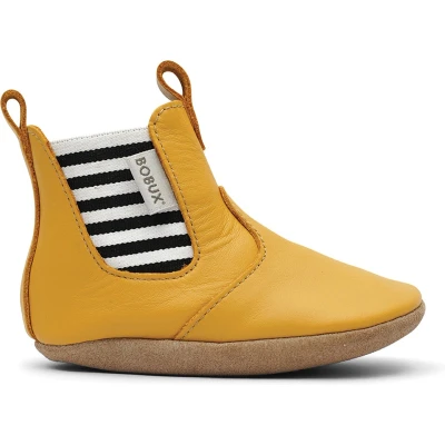 Afbeelding van Bobux Soft Soles Baby Slofjes Leer Jester Mustard Maat 18