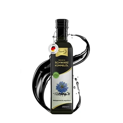 Afbeelding van Sunnah Shop® Zwarte komijnolie, ongefilterd en koudgeperst, 250 ml, 100% natuurzuiver uit echte Egyptische Nigella Sativa