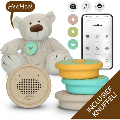 Afbeelding van Alecto Baby HeeHee + knuffelbeer Babbel button: maak van je knuffel een interactief vriendje