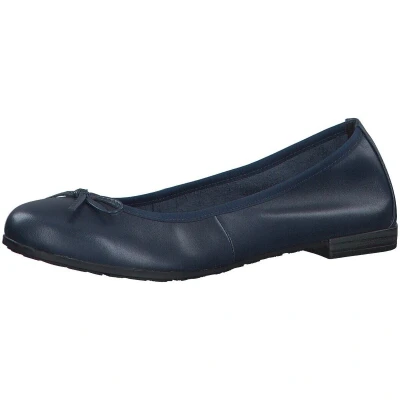 Afbeelding van MARCO TOZZI premio Leather, Insole Leather + Feel Me Dames Ballerina&#039;s NAVY Maat 38