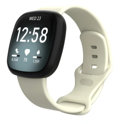 Afbeelding van Fitbit Versa 3 &amp; 4 / Sense 1 2 Sportbandje Ecru Maat: M/L