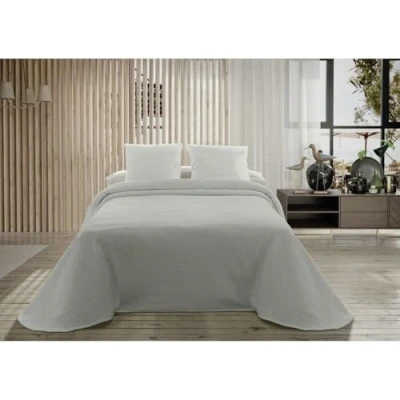 Afbeelding van Hosteline Sprei Palma parelgrijs bed 150 cm