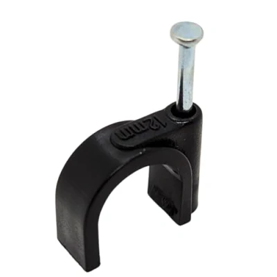 Afbeelding van Lumonic 100x spijkerklem 12mm voor kabel zwart kabelklem met 25mm spijker bijv. wandmontage kabelklemmen verschillende maten 4 14mm