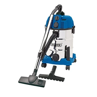 Afbeelding van DRAPER Wdv30sspa Wet en Dry stofzuiger met geïntegreerd stopcontact, blauw, 30 liter