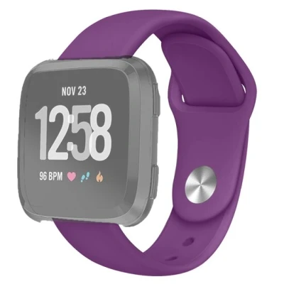 Afbeelding van Fitbit Versa 1 / 2 &amp; Lite siliconen bandje Maat: Small Donkerpaars