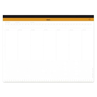 Afbeelding van RHODIA 194041C Sous Main Semainier Entoilé A3+ 42x30,9 cm 60 Feuillets Détachables Microperforés 80g/mun Support de Clavier/Souris et Outil d&#039;Organisation Collection Rhodiatime