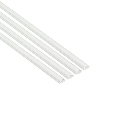 Afbeelding van D Line Micro Cable Trunking 4 pack, halfronde kabelhoes, overschilderbaar, zelfklevende draadafdekking, luidsprekerdraadhider, kabelbeheer 4x 16mm (B) x 8mm (H) 1 meter lengtes (4 meter) wit