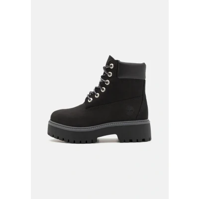 Afbeelding van Timberland Stone Street 6 INCH Enkellaarsjes met plateauzool, Dames, Maat: 41, Jet black Leer