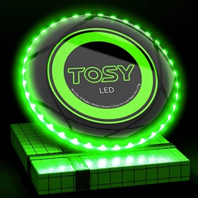 Afbeelding van TOSY Flying Disc 16 miljoen kleuren RGB of 36 LEDs, extreem helder, slimme modi, automatisch oplichtend, oplaadbaar, verjaardag, kerstcadeau voor mannen/jongens/tieners/kinderen, 175 g frisbee