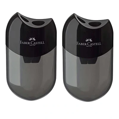 Afbeelding van Faber Castell 183500 dubbele puntenslijper, kleur behuizing: zwart/transparant (2 puntenslijpers)