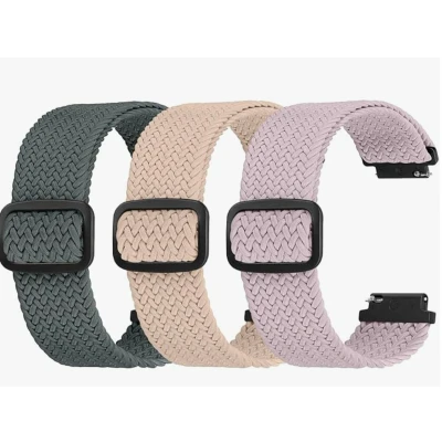 Afbeelding van Elastisch nylon vervangend horlogebandje 16 mm 18 20 22 mm, horlogebandjes met snelsluiting, zacht stoffen verstelbaar luchtdoorlatend sportbandje voor dames en heren