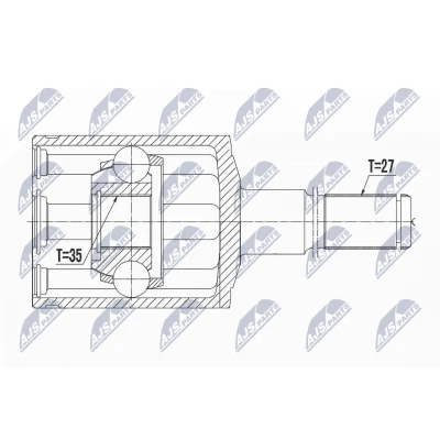 Afbeelding van Homokineet reparatie set, aandrijfas NTY NPW CH 028