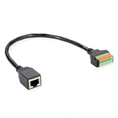 Afbeelding van ROLINE kabeladapter RJ45 aansluiting naar aansluitblok , (drukknoppen), 15 cm